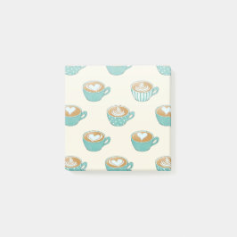 Sent konst i Cute Blue Kaffe koppar Post-it Block
