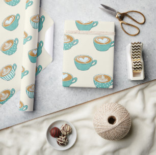 Sent konst i Cute Blue Kaffe koppar Presentpapper