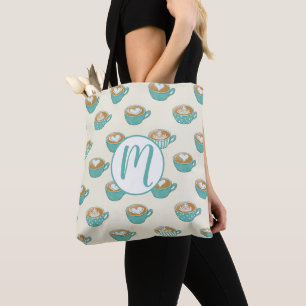 Sent konst i Cute Blue Kaffe koppar Tygkasse