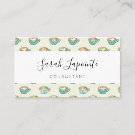 Sent konst i Cute Blue Kaffe koppar Visitkort