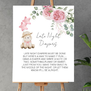 Sent kvällsdagel Game Sweet Little Lamb Rosa ros Poster