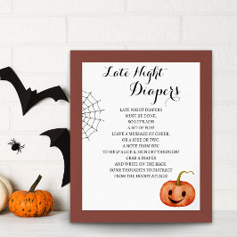Sent kvällskurva Halloween babystöld Poster