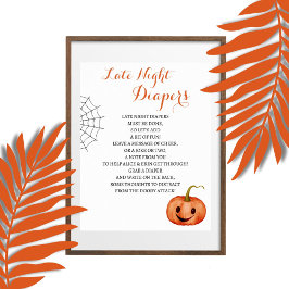 Sent kvällskurva Halloween babystöld Poster