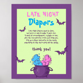 Sent kvällskurva Halloween babystöld Poster