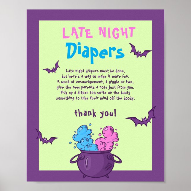 Sent kvällskurva Halloween babystöld Poster (Framsidan)