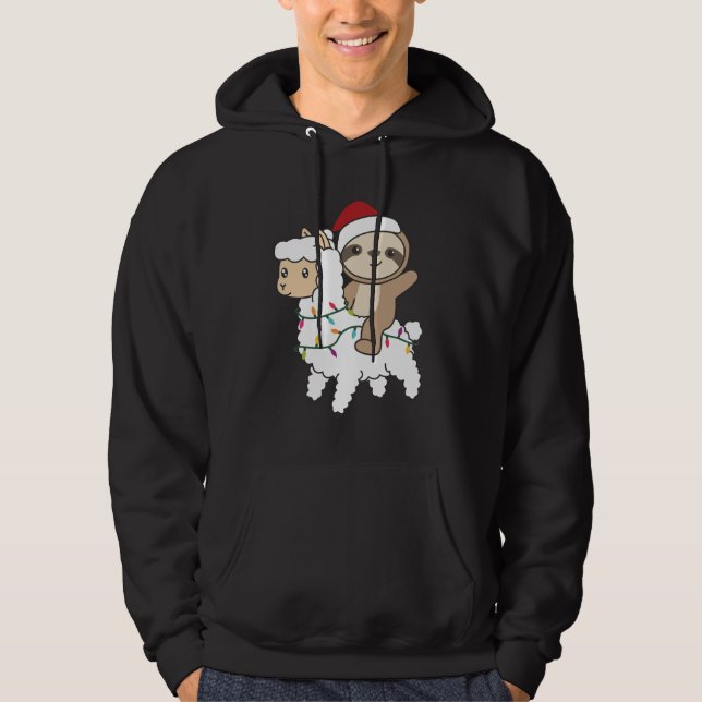 Sent Lama jul, vinterdjur i Snö Hoodie (Framsida)