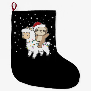 Sent Lama jul, vinterdjur i Snö Stor Julstrumpa