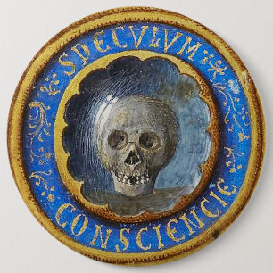 Sent medeleval Manuscript Skull Knapp