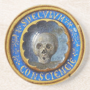 Sent medeleval Manuscript Skull Underlägg