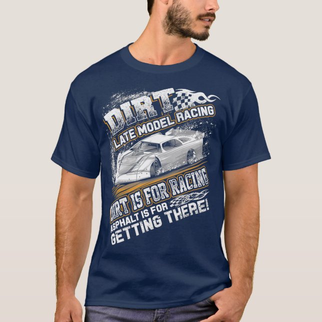 Sent modell har Tävla för ändrad Dirt Track-spårni T Shirt (Framsida)