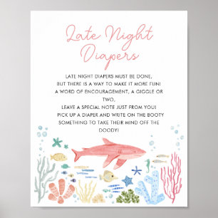 Sent natt dagis under Sea Baby Shower Poster