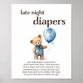 Sent natt dagstidningar Baby Shower Game Poster