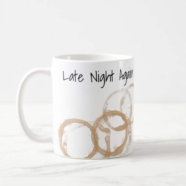 Sent natt igen Kaffe Nedfläckad Ringar Kaffemugg (Vänster)