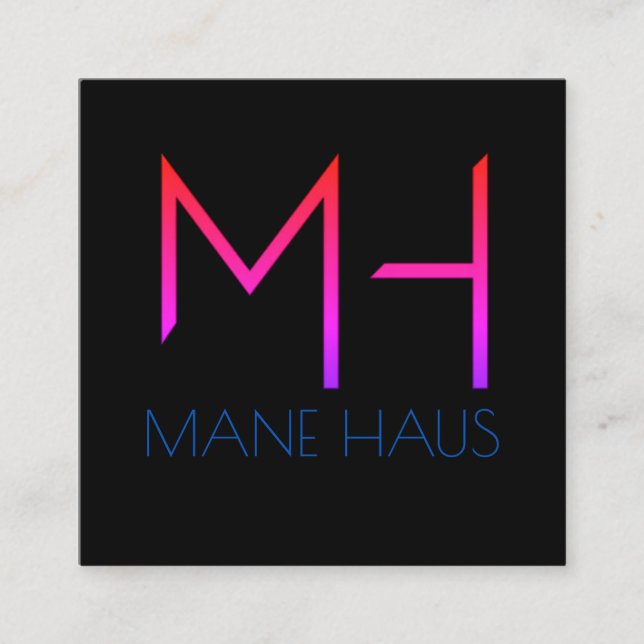 Sent natt Miami Fyrkantigt Visitkort (Framsida)