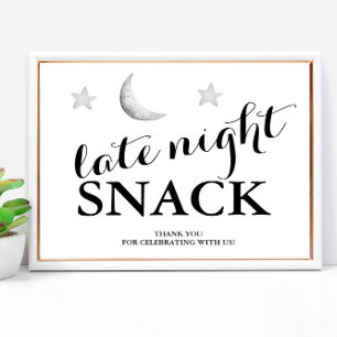 Sent Natt Snack bröllop-tecken Poster