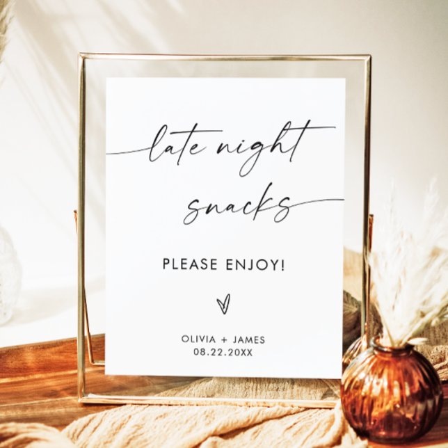 Sent Natt Snacks Bröllop-skylt, Bröllop Snack Pub Poster (Skapare uppladdad)