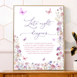 Sent nattblöjor för fjärilskugga poster