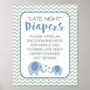 Sent nattdagstidningar Babyskor Underteckna blå el Poster