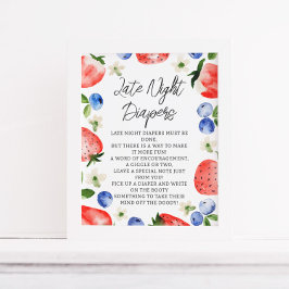 Sent nattdagstidningar Berry Baby Shower Poster
