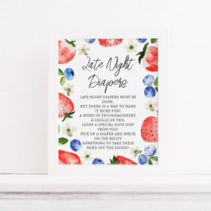 Sent nattdagstidningar Berry Baby Shower Poster