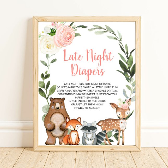 Sent nattdagstidningar blommigt babydusch poster (Skapare uppladdad)