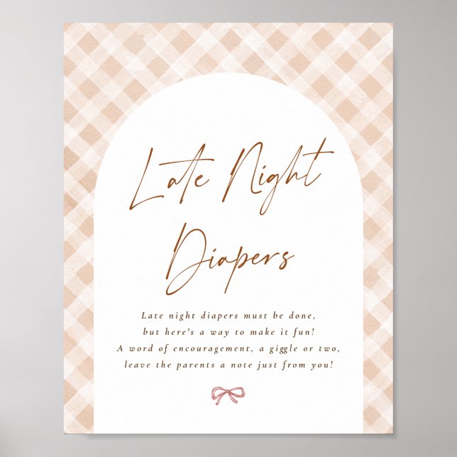 Sent nattdagstidningar Gingham Cutie Paj Baby Show Poster (Framsidan)