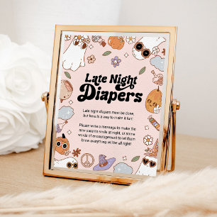 Sent nattdagstidningar Halloween Ghost Baby Shower Poster