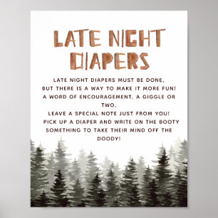 Sent nattdagstidningar Skogsbabyskor Poster