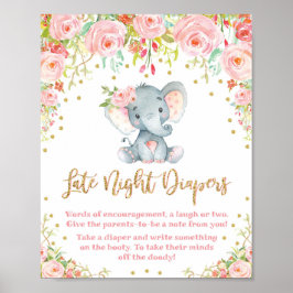 Sent nattdagstidningar skriver Rosa Elephant Baby  Poster