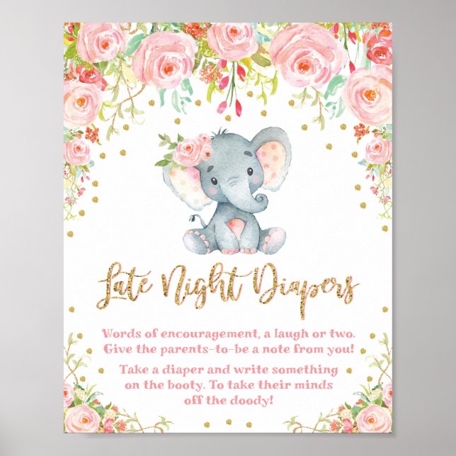 Sent nattdagstidningar skriver Rosa Elephant Baby  Poster (Framsidan)