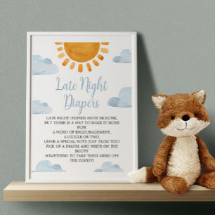 Sent nattdagstidningar Sol babyskor Poster