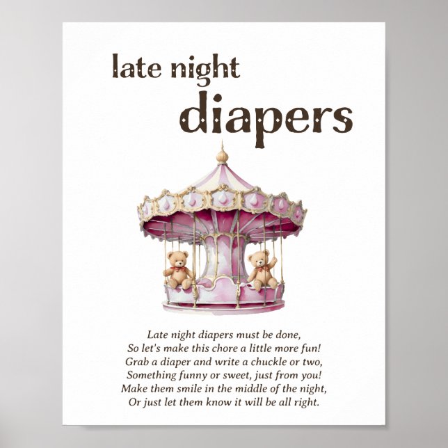 Sent nattdagstidningar Twin Girl Shower Game Poster (Framsidan)
