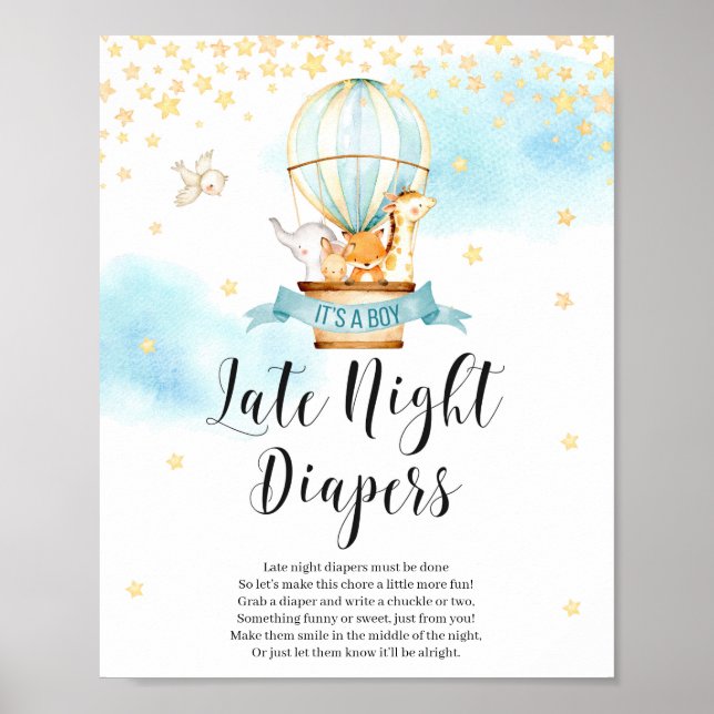 Sent nattetidningar Spelskylt Babykläder Djuren Poster (Framsidan)