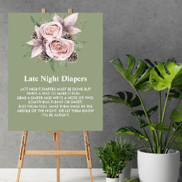Sent nattlejare Winter baby i blomning Poster