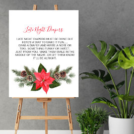 Sent nattlejd Spelet Vinter jul Poinsettia Poster