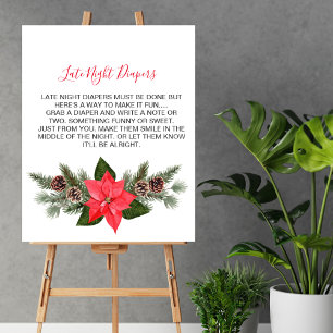 Sent nattlejd Spelet Vinter jul Poinsettia Poster