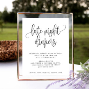 Sent nattlejder, minimalistiskt kalligrafi poster