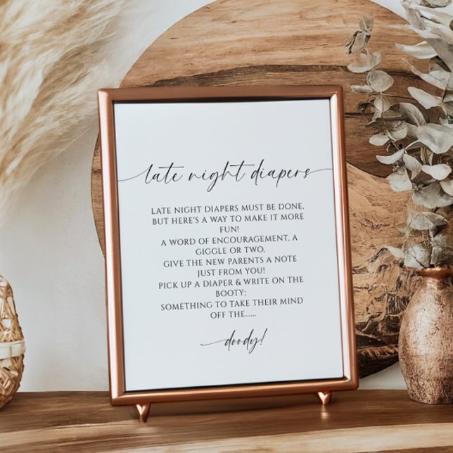 Sent nattlektioner minimalistisk babyskare poster (Skapare uppladdad)