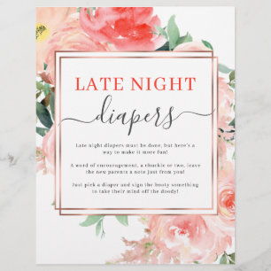 Sent nattlig dagning - Blommigten Baby Shower Game Reklamblad