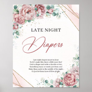 Sent nattliga dagstidningar i Rustig damm rosa ros Poster