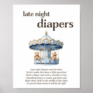 Sent nattliga dagstidningar Twin Boy Shower-spel Poster
