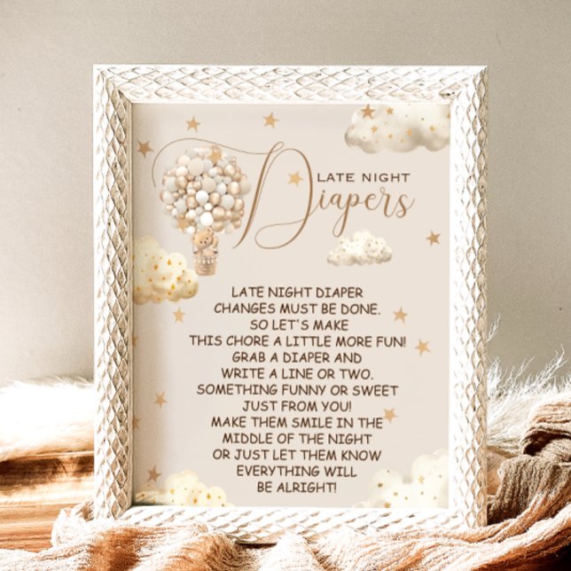 Sent nattliga tidningar Björntema - spelsignatur Poster (Skapare uppladdad)