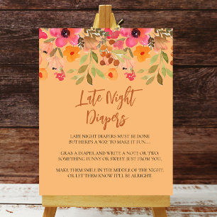 Sent nattliga tidningsskyltar Rosa Peach Garden Fl Poster