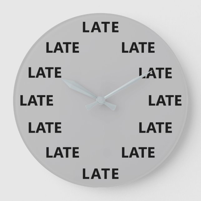 Sent Novelty Grått Stor Klocka (Framsida)