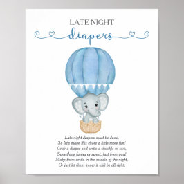 Sent på kvällen dagstidningar Blue Elephant Baby S Poster