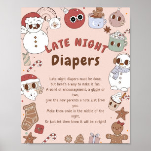 Sent på natten blir julgranen, babykläder poster