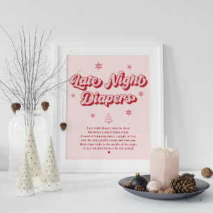 Sent på natten blir julgranen, babykläder poster