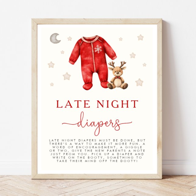 Sent på natten - game Sign för julbabyskor Poster (Skapare uppladdad)