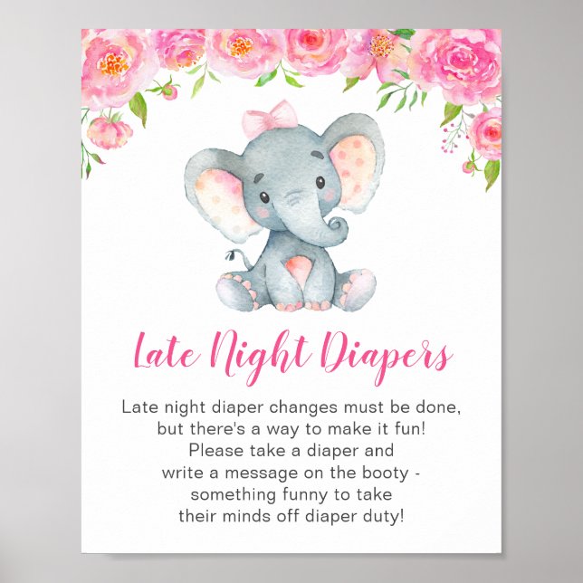 Sent på natten skriver tidningar på Elephant Baby  Poster (Framsidan)
