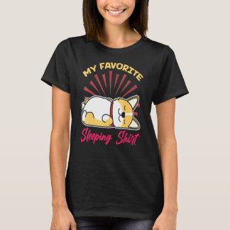 Sent på natten Sömnig kute Sleeping Animal Pet Lat T Shirt